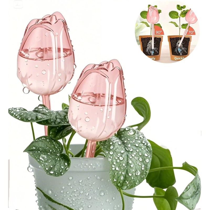 Plant Watering Globe - كرات سقي نباتات التوليب الوردية، كرة