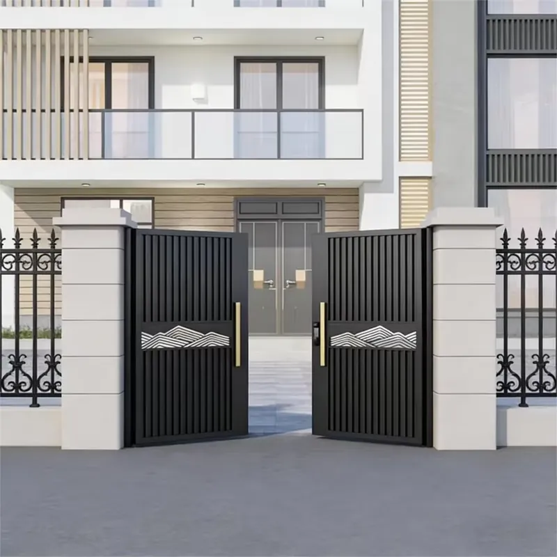 Smart Garden Gate - بوابة ألمنيوم صينية حديثة مزدوجة أوتوماتيكية