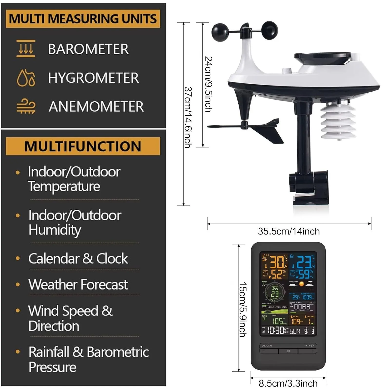 محطة طقس لاسلكية مع مستشعر سرع - مراجعة Smart Garden Outdoor Clocks وسعره