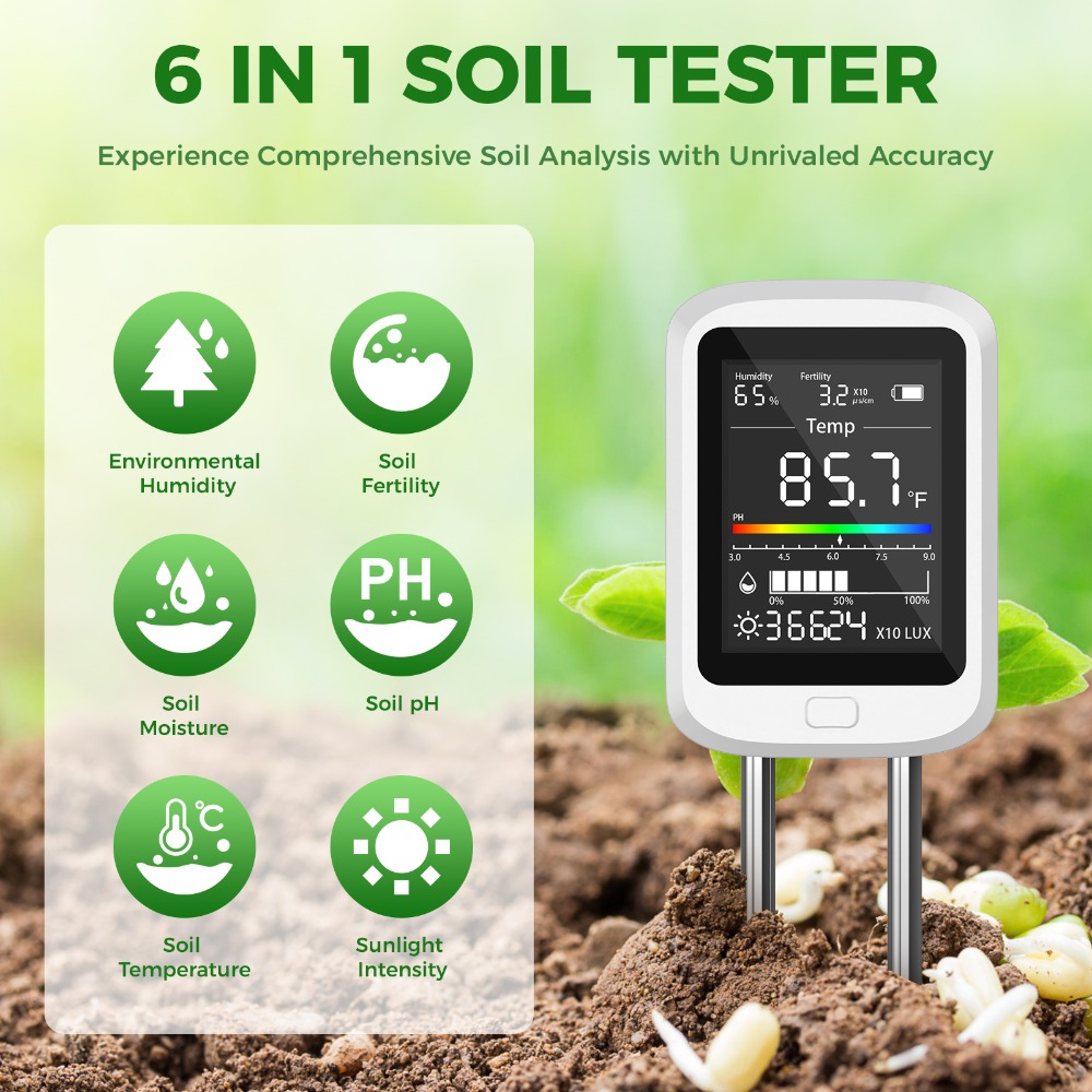 طقم اختبار التربة 6 في 1 قابل  - مراجعة Soil Test Digital وسعره
