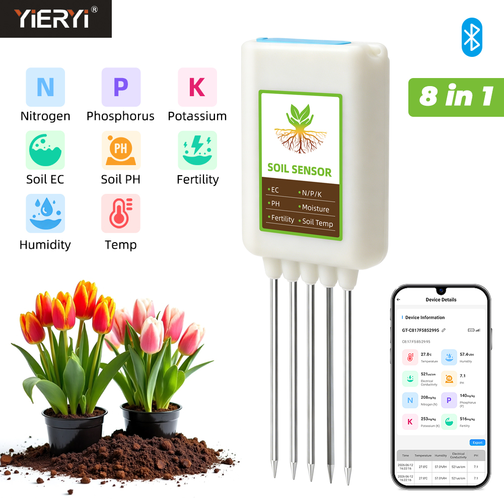 جهاز اختبار التربة بلوتوث 8 في - مراجعة Smart Garden Greenhouse وسعره